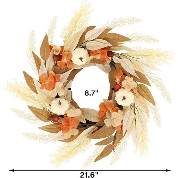 Fall Wreath For Home Decoration 21.6" - Picture 3 of 6